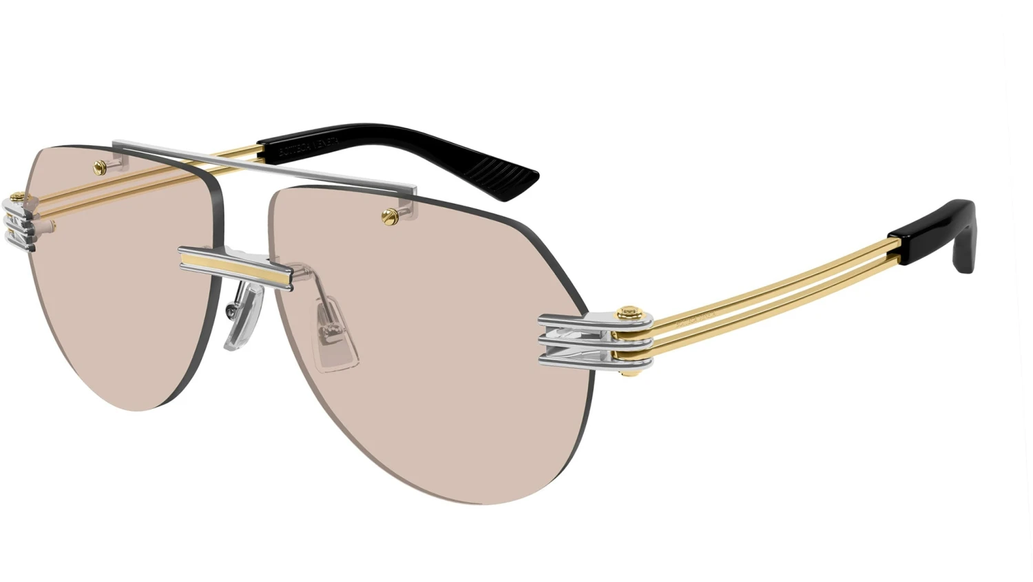 Bottega Veneta BV1342S 002 Shiny Silver Brown 4 Bottega Veneta BV1342S 002 Shiny Silver Brown - Image 2