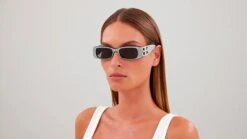 Balenciaga Dynasty Rectangle BB0096S 013 Rhinestones Grey -Luxe Eyewear Outlet bae4fbbbe1468d2e2920b8831f486860