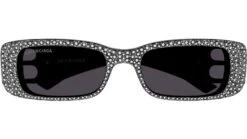 Balenciaga Dynasty Rectangle BB0096S 013 Rhinestones Grey